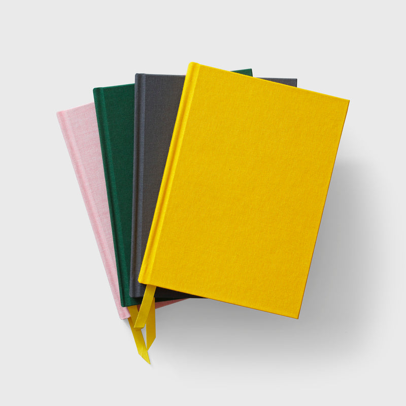 Dot Grid notesbøger fv. Racing green, yellow, rose, grey, The Note Library